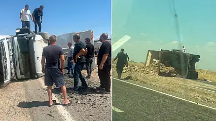 Siirt'te Hafriyat Yüklü Kamyon Devrildi: Sürücü Yaralandı