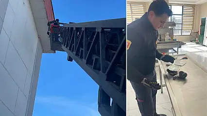 Siirt Üniversitesi'nde yaralı karga itfaiye ekiplerince kurtarıldı