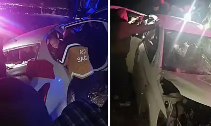 Batman–Siirt yolunda bariyerlere çarpan otomobilde 3 kişi yaralandı