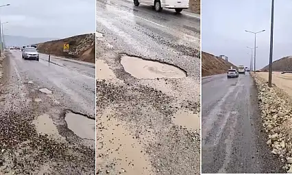 Siirt Çevre Yolunda Çukurlar Kazaya Neden Oldu! Araç Hasar Gördü!