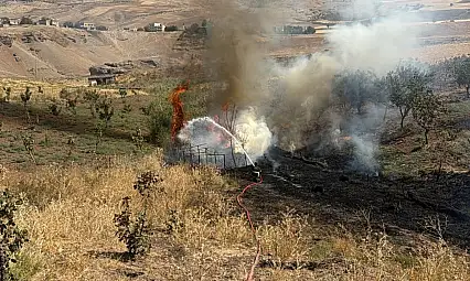 Siirt Havalimanı Civarında Trafo Yangını Fıstık Ağaçlarına Sıçradı