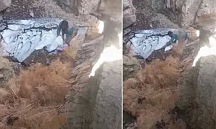 Siirt Kent Merkezi Sıcaklıktan Kavrulurken Siirtli Vatandaşlar Gürendoruk Köyünde Kar Topladı