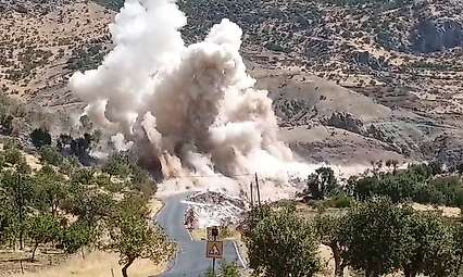 Siirt-Pervari Yolunda Kontrollü Patlatma Kamerada: Fıstık Üreticileri Tozdan Şikâyetçi