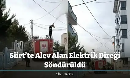 Siirt'te Alev Alan Elektrik Direği Söndürüldü