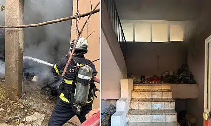Siirt'te Ev Bahçesindeki Odunluk Alev Aldı: Yangın Büyümeden Söndürüldü
