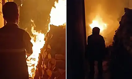 Siirt'te Ev Yangını: Temizlik İşçileri Alevleri Söndürdü