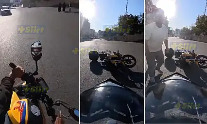 Siirt'te Motosiklet Kazası Kask Kamerasına Yansıdı