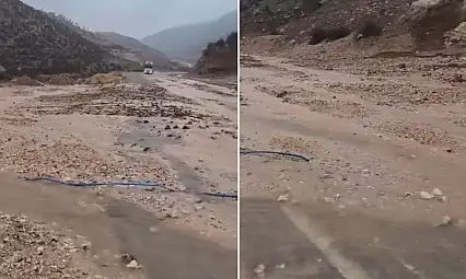 Siirt'te sağanak yağış etkili oldu, Eruh-Şırnak karayolunda ulaşım aksadı