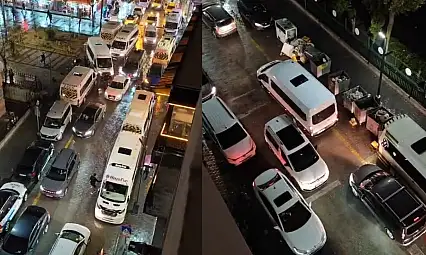 Siirt'te Yağış ve Mesai Çıkışı Trafiği Kilitledi