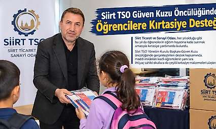 Siirt TSO Başkanı Güven Kuzu Öncülüğünde Öğrencilere Kırtasiye Desteği