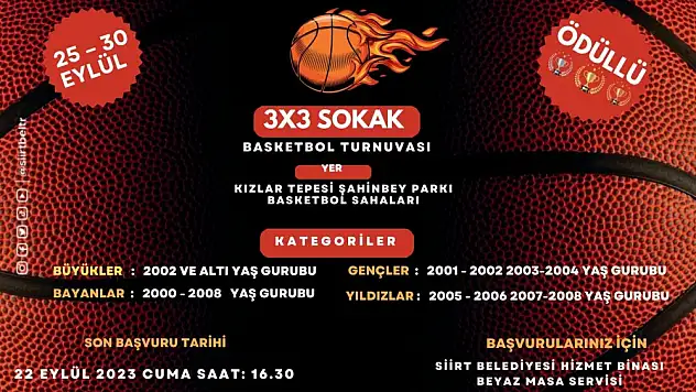 3x3 Sokak Basketbol Turnuva Heyecanı Başlıyor