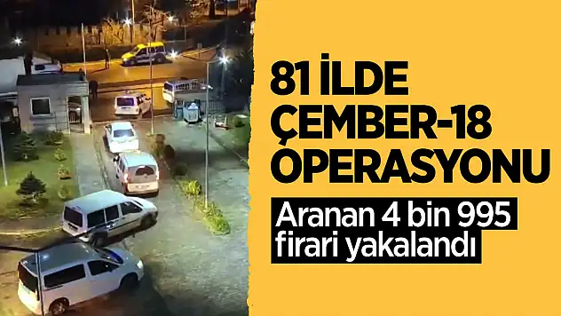 81 İlde Uygulanan 'ÇEMBER-18' Operasyonlarında 4 Bin 995 Firari Yakalandı