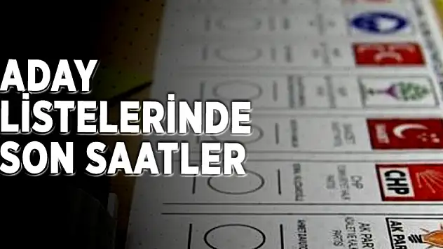 ADAY LİSTELERİ  SEÇİM KURULLARINA SUNULACAK