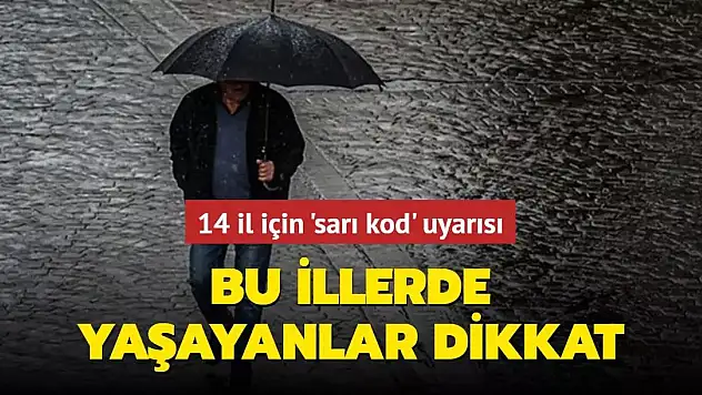 Aralarında Siirt'in de Bulunduğu 14 İl İçin Meteoroloji Sarı Kod Alarmı Verdi