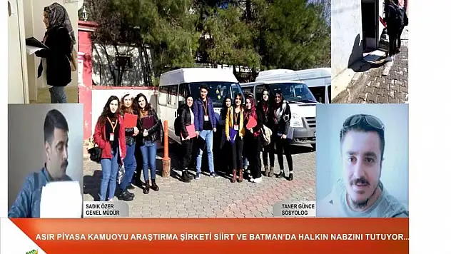 ASIR PİYASA KAMUOYU ARAŞTIRMA ŞİRKETİ SİİRT, BATMAN VE İLÇELERİNDE HALKIN NABZINI TUTMAYA DEVAM EDİYOR      
