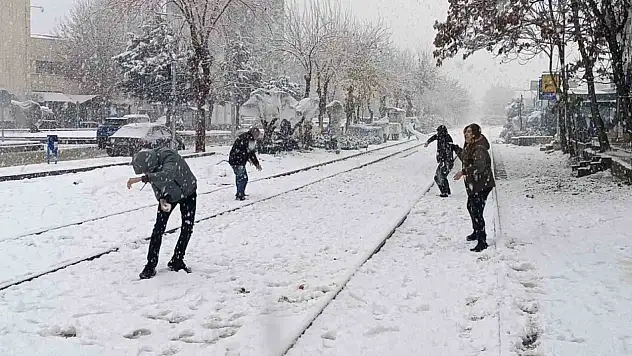 Batman'a uzun yıllar sonra lapa lapa kar yağdı, vatandaşlar sokağa döküldü