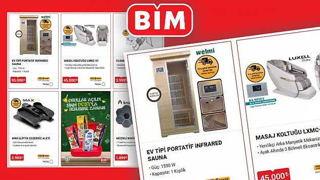 BİM Ev Tipi Sauna Satacak | BİM 22 Ekim Aktüel Ürünler Kataloğu: Masaj Koltuğu, Spor ve Egzersiz Aletleri Raflarda