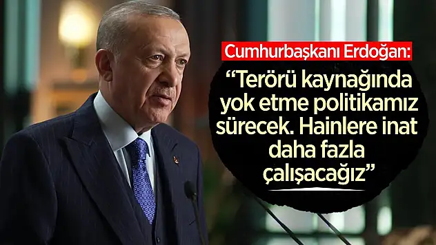 Cumhurbaşkanı Erdoğan: 'Terörü Kaynağında Yok Etme Politikamız Sürecek'