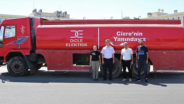 Dicle Elektrik'ten Cizre Belediyesi'ne Su Tankeri Desteği