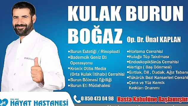 Dr. Ünal Kaplan, Burun Ameliyatları Konusunda Bilgilendirdi