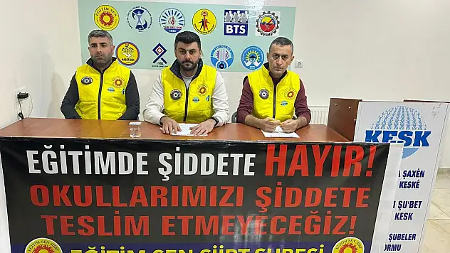 Eğitim Sen Siirt Şubesi'nden Siverek'teki okul saldırısına kınama