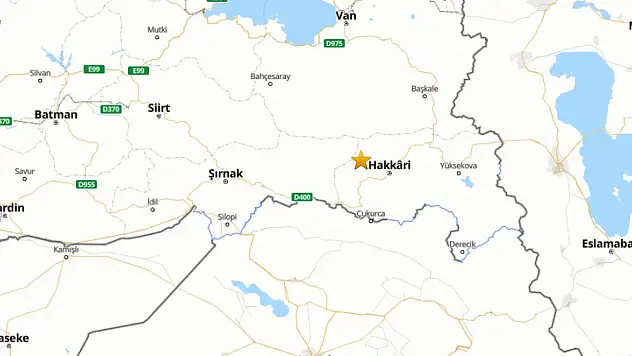 Hakkari'de 3.1 Büyüklüğünde Deprem! Merkez üssü Çetintaş köyü olan deprem çevre illerden de hissedildi