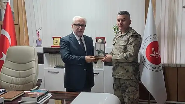 İl Jandarma Komutanı Tuğgeneral Büyük'ten İl Müftüsü Pinal'e Hayırlı Olsun Ziyareti 