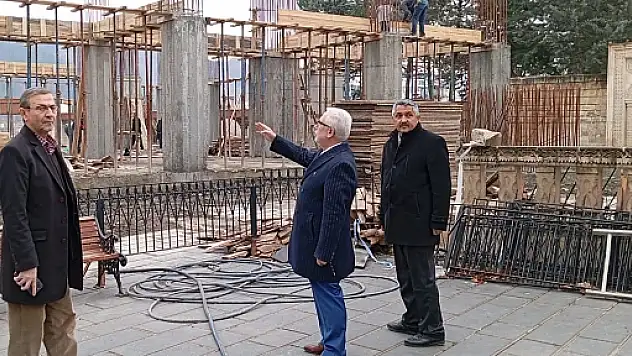 İl Müftüsü Pinal, İnşaatı Devam Eden Veyselkarani Camiinde İncelemelerde Bulundu