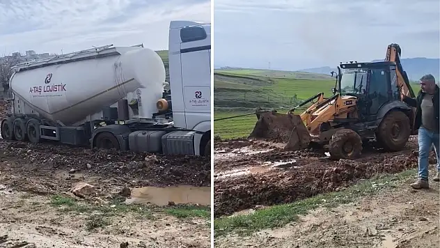Kurtalan'da petrol arama sahasında mikser çamura saplandı: Köylüler tepkili