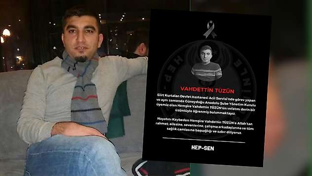 Kurtalan'daki Kavgada Hayatını Kaybeden Hemşire Vahdettin Tüzün İçin HEP-SEN'den Başsağlığı Mesajı