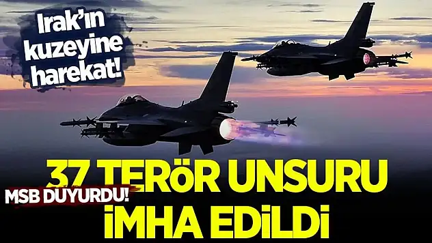 Kuzey Irak'taki 37 Terör Hedefi Vurularak İmha Edildi
