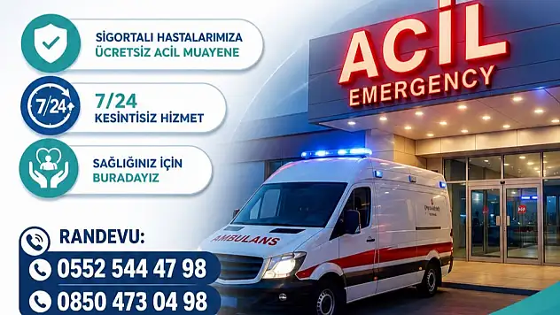 Özel Siirt Hayat Hastanesi'nden sigortalı hastalara ücretsiz acil muayene