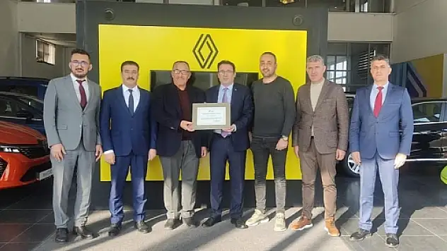 Renault ve Dacia Bahaeddin Acar Otomotive Teşekkür Belgesi