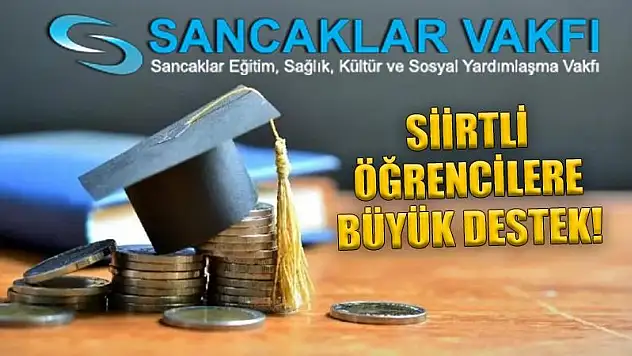 Sancaklar Vakfı'ndan Siirtli Öğrencilere Destek