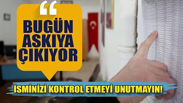 Seçmen Listeleri Bugün Askıya Çıkarılıyor