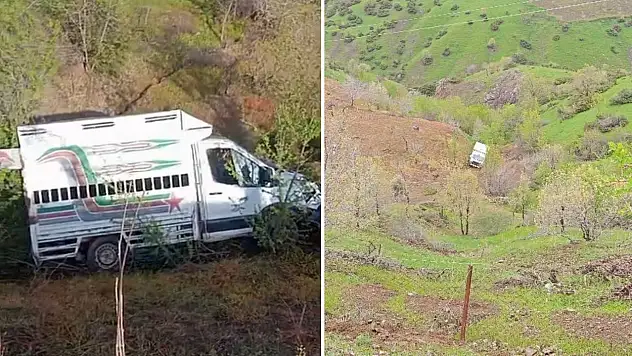 Siirt Baykan'da hayvan yüklü araç uçuruma yuvarlandı