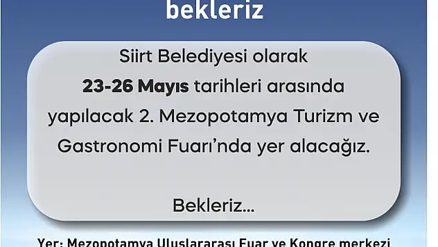 Siirt Belediyesi, Diyarbakır'daki Gastronomi Fuarında