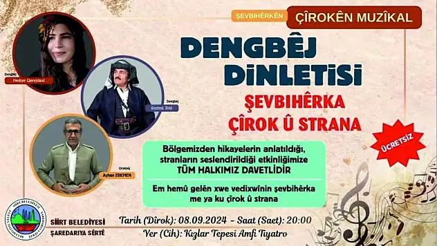Siirt Belediyesi'nden 'Dengbêj Dinletisi&Sevbihêrka Çîrok û Strana' Etkinliği