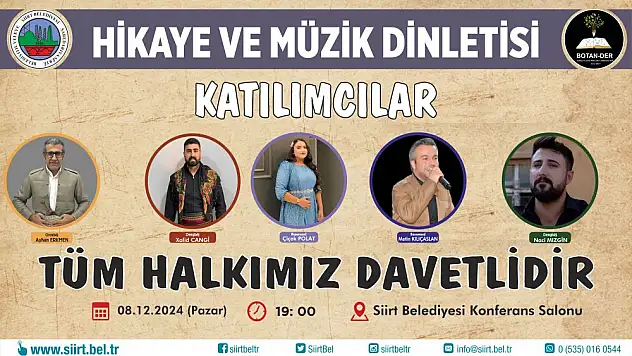 Siirt Belediyesinden 'Hikaye ve Müzik Dinletisi'