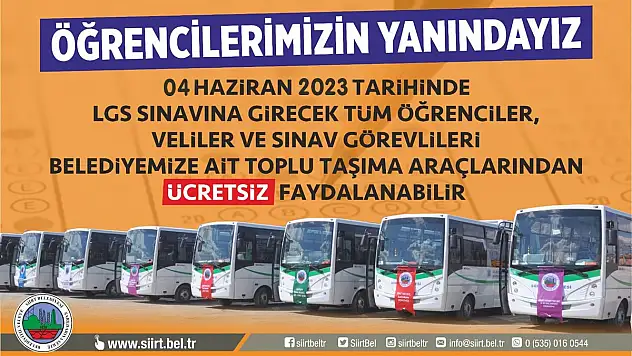 Siirt Belediyesinden Öğrencilere Ücretsiz Ulaşım Desteği