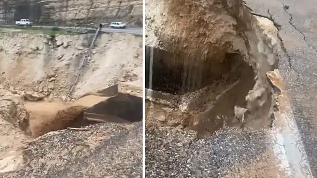 Siirt–Eruh yolunda menfez hasarı: Yolun bir kısmı çöktü