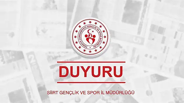 Siirt Gençlik ve Spor İl Müdürlüğü Basın Duyurusu