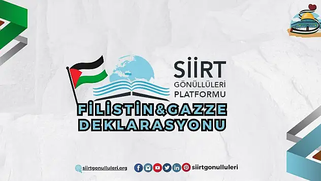 Siirt Gönüllüler Platformu Gazze'deki Drama Tepki Adına Ortak Deklarasyon Yayınlandı