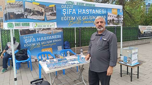 Siirt Güres Caddesi'nde Gazze'deki Şifa Hastanesi için destek çağrısı