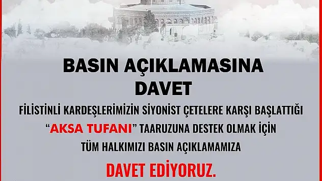 Siirt HÜDA PAR'dan İsrail'i Protesto Amaçlı Basın Açıklamasına Davet