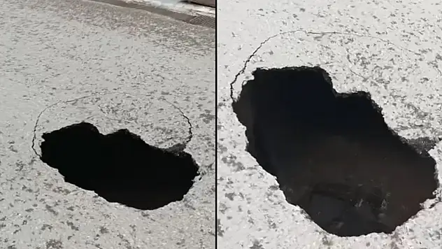 Siirt'in en işlek yolunda obruk oluştu: Cadde trafiğe kapatıldı