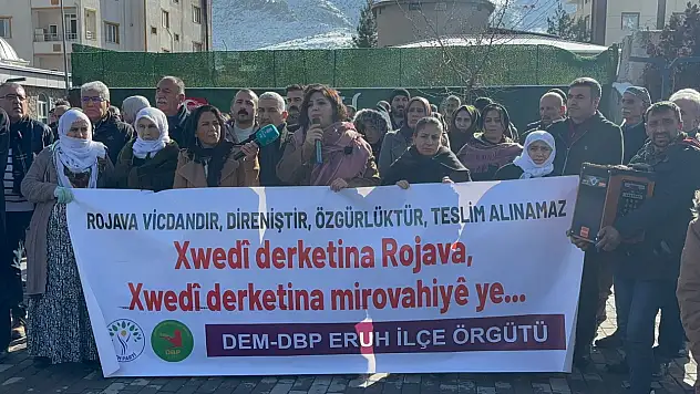 Siirt'in Eruh'ta İlçesi'nde Suriye'nin Kuzeyi İçin Destek Yürüyüşü Düzenlendi