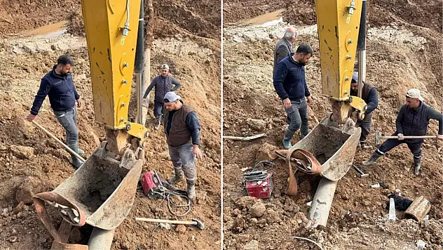 Siirt'in Kurtalan ilçesinde heyelanın tahrip ettiği su hattı onarıldı