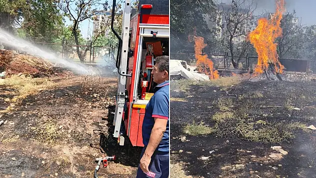 Siirt Kurtalan'da Evin Bahçesinde Çıkan Yangın Büyümeden Söndürüldü