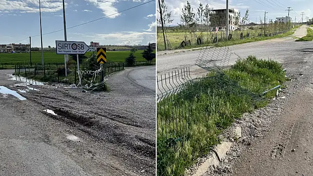 Siirt OSB Yolu Bakımsızlığa Terk Edildi: Çukurlar, Kum Yığınları ve Bozuk Korkuluklar Tehlike Saçıyor